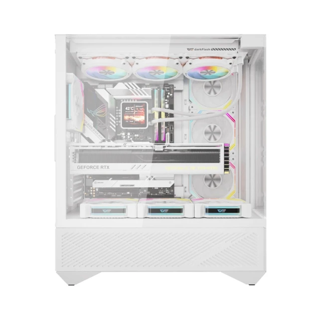 Корпус комп'ютерний DARKFLASH DY460 + 4 вентилятори ARGB White (4711527006159)