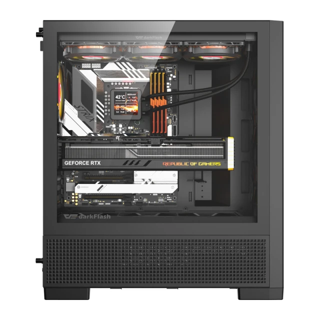 Корпус компьютерный Darkflash Airnova + 3 вентилятора Black (AIRNOVA BLK +3F)