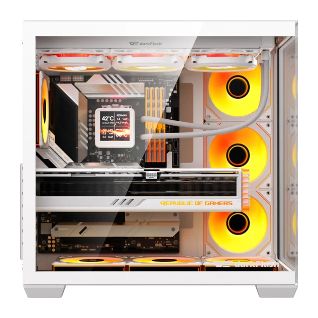 Корпус комп'ютерний DarkFlash C280 White з 7 вентиляторами (C280 WHT +7F)