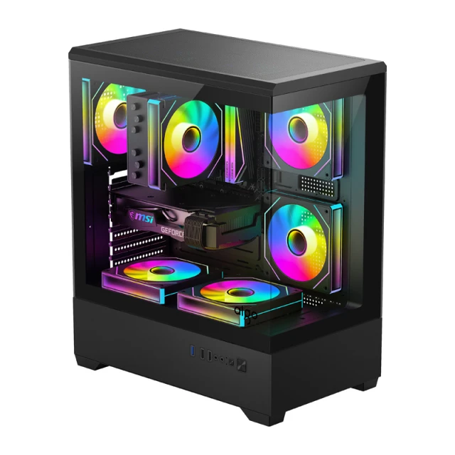 Корпус компьютерный DarkFlash C365 Black + 5 вентиляторов