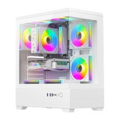 Корпус комп'ютерний DarkFlash C365 White + 5 вентиляторів