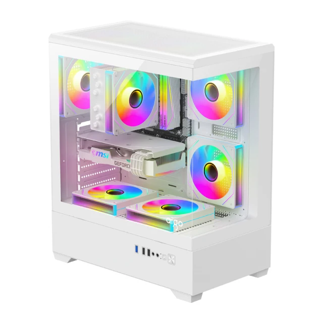Корпус компьютерный DarkFlash C365 White + 5 вентиляторов