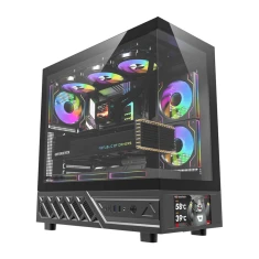 Корпус комп'ютерний Darkflash DS950V з дисплеєм 6 вентиляторів Black (DS950 SCRN BLK +6F)