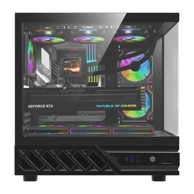 Корпус комп'ютерний Darkflash DS950V з дисплеєм 6 вентиляторів Black (DS950 SCRN BLK +6F)