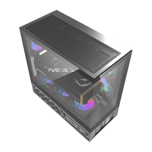 Корпус комп'ютерний Darkflash DS950V з дисплеєм 6 вентиляторів Black (DS950 SCRN BLK +6F)