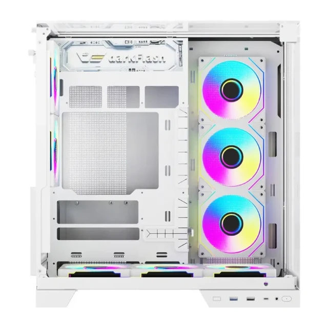 Корпус компьютерный Darkflash TH285 PLUS + 8 вентиляторов White (TH285 PLUS White +8F)
