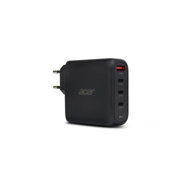 Мережевий зарядний пристрій Acer 100 Вт PD GaN 3x USB-C 1x USB-A Black (4711721041444)