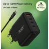 Мережевий зарядний пристрій Acer 100 Вт PD GaN 3x USB-C 1x USB-A Black (4711721041444)