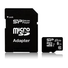 Карта пам'яті Silicon Power Elite microSDHC 8 ГБ Class 10 UHS-I U1 + адаптер microSD-SD (4712702628166)