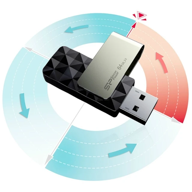USB-флешка Silicon Power Blaze B30 64 ГБ USB 3.0 Black (4712702632200)