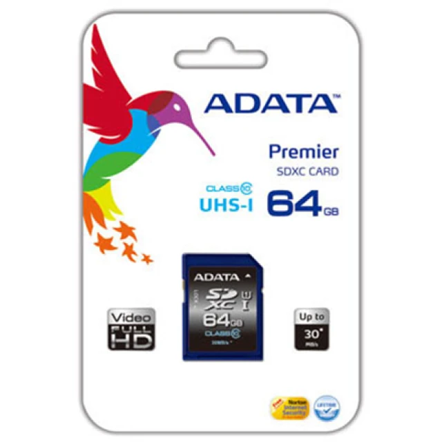 Карта памяти Adata Premier SDHC 64 ГБ UHS-I Class 10 (4713435793961)