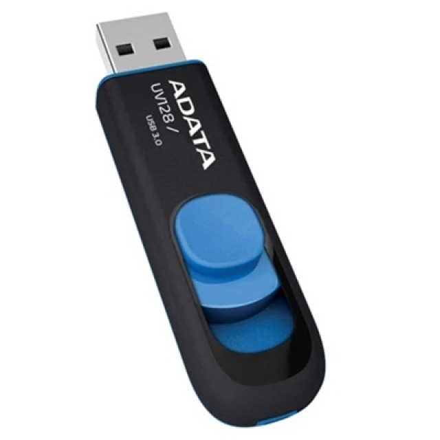 USB-флешка Adata UV128 64 ГБ USB 3.0 Black/Blue (4713435797150)