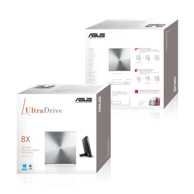 Зовнішній Asus DVD±RW привід SDRW-08U5S-U USB 2.0 Silver (4716659407454)