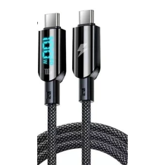 Кабель Vakoss USB-C — USB-C з дисплеєм 100 Вт 5 А (4718308901535)