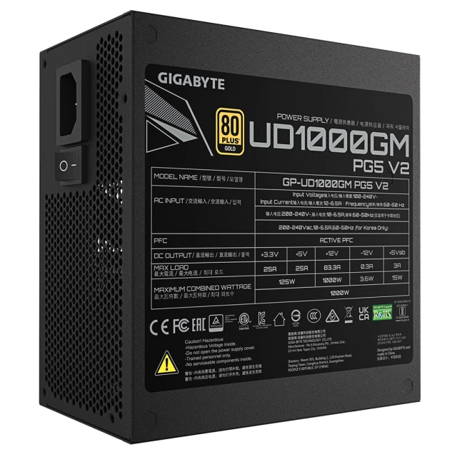 Блок живлення Gigabyte UD1000GM PG5 V2 1000 Вт 80+ Gold (4719331556112)