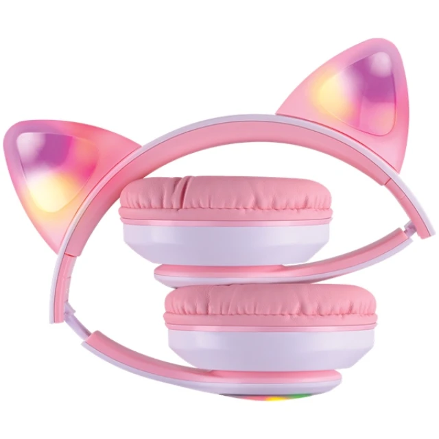 Навушники бездротові Defender Freemotion B585 Led Pink Bluetooth (63585)