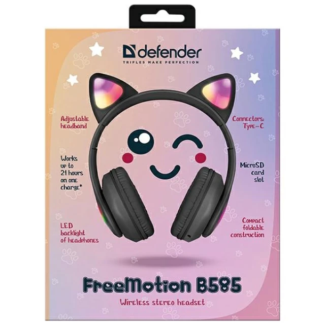 Навушники Defender Freemotion B585 Led Bluetooth Black (63586)