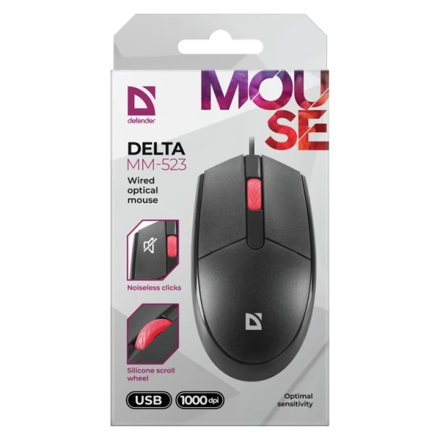 Мышь Defender Delta MM-523 оптическая Black (4745090821710)