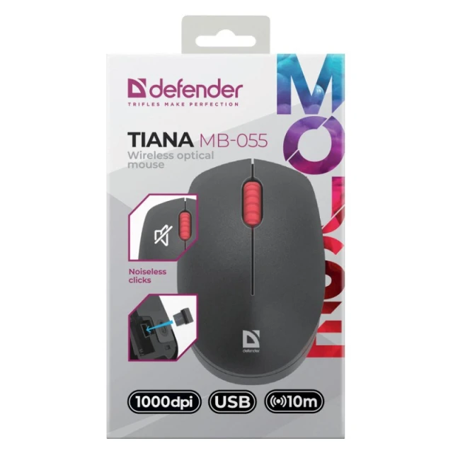 Мышь Defender Tiana MB-055 беспроводная RF бесшумная 1000 DPI (4745090823240)