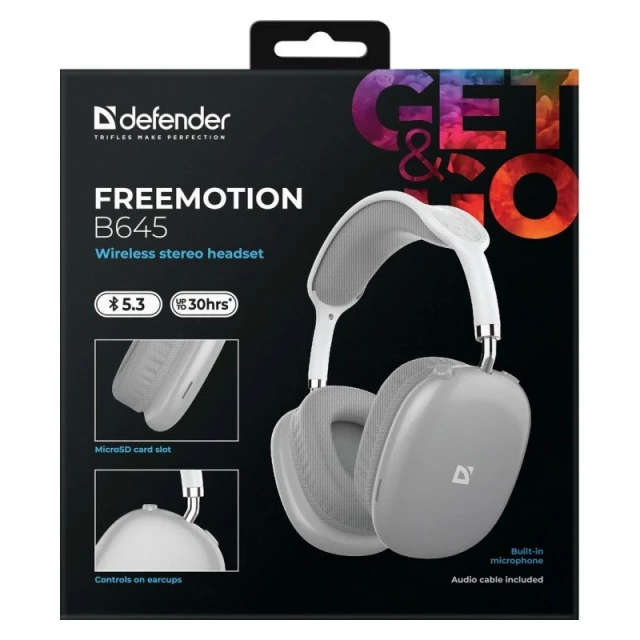 Навушники Defender FreeMotion B645 бездротові Bluetooth Gray (4745090829433)