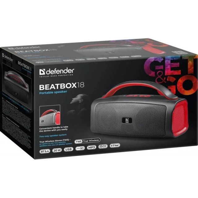 Портативна колонка Defender BeatBox 18 Bluetooth 5.4 20 Вт (4745091892191)