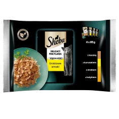 Влажный корм для кошек Sheba Delicacy с курицей, индейкой, уткой, птицей 4 шт x 85 г (4770608247683)