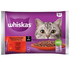 Вологий корм для котів Whiskas Klasyczne Posilki з яловичиною та куркою в соусі 4 шт x 85 г (4770608263621)