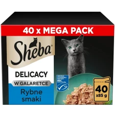 Вологий корм для котів Sheba Delicacy рибні смаки в желе 40 шт x 85 г (4770608268091)
