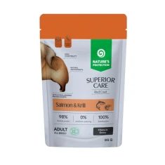 Вологий корм для собак NATURE'S PROTECTION Superior Care Red Coat беззерновий з лососем та крилем 85 г (4778006704661)