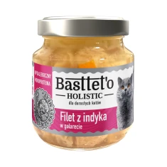 Вологий корм для котів Basttet'o Holistic філе з індички в желе 130 г (4820185493352)