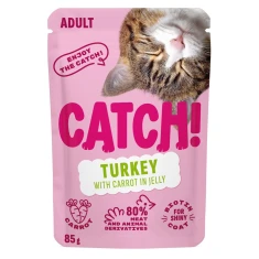Вологий корм для котів CATCH Індичка з морквою в желе 85 г (4820261922103)