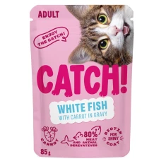Вологий корм для котів CATCH Біла риба з морквою в соусі 85 г (4820261922141)
