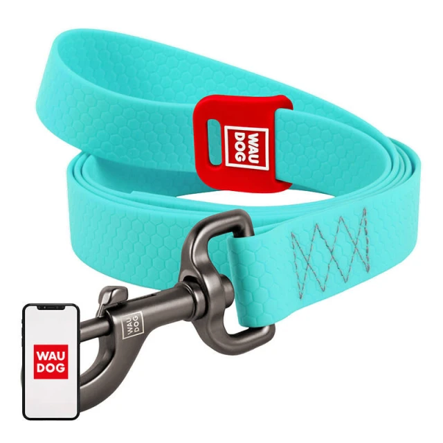 Повідець Waudog 183cm 20mm світлодіодний Turquoise (4201000090-1)