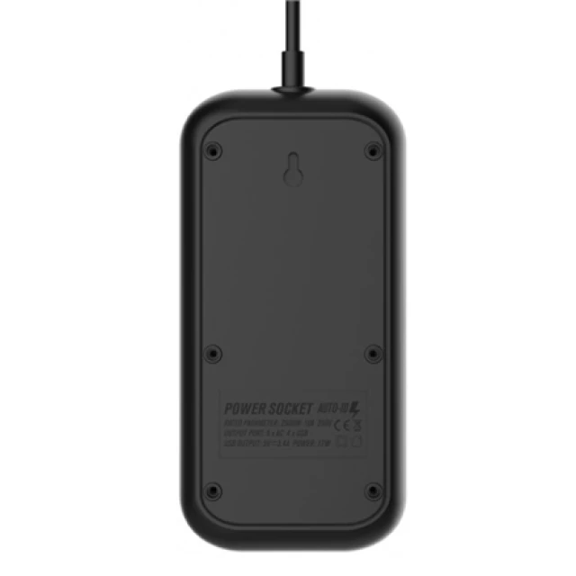 Зарядна станція ColorWay CW-CHE64B 6 розеток 4 USB 2 м Black (4823094917933)