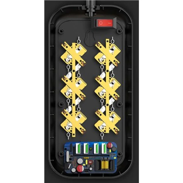 Зарядна станція ColorWay CW-CHE64B 6 розеток 4 USB 2 м Black (4823094917933)