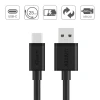 Кабель Unitek USB-A — USB-C 25 см Y-C480BK Black (4894160018397)