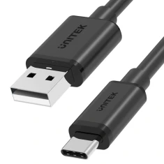 Кабель Unitek USB-A — USB-C 25 см Y-C480BK Black (4894160018397)