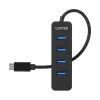 USB-хаб Unitek USB-C 4x USB-A 3.1 активный 10 Вт (4894160047663)