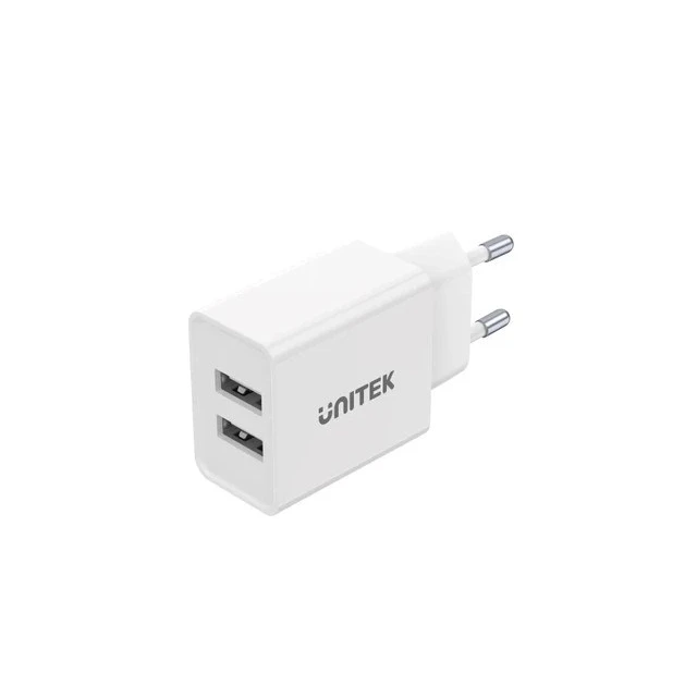 Мережевий зарядний пристрій Unitek P1113A-EU 2x USB-A 12 Вт White (4894160048608)