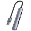 USB-хаб Unitek USB-A 1x USB-A 5 Gbps 3x USB-A 2.0 алюмінієвий (4894160050090)