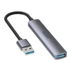 USB-хаб Unitek USB-A 1x USB-A 5 Gbps 3x USB-A 2.0 алюмінієвий (4894160050090)