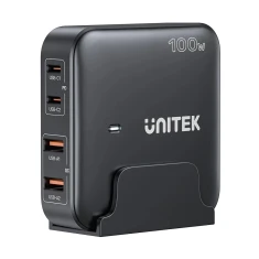Зарядна станція Unitek P1229ABK01-EU GaN 100 Вт 2x USB-A 2x USB-C Black (4894160051066)