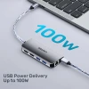 USB-хаб Unitek USB-C 2 x HDMI 4K RJ45 кардридер SD PD 100 Вт 5 Гбит/с (4894160052254)