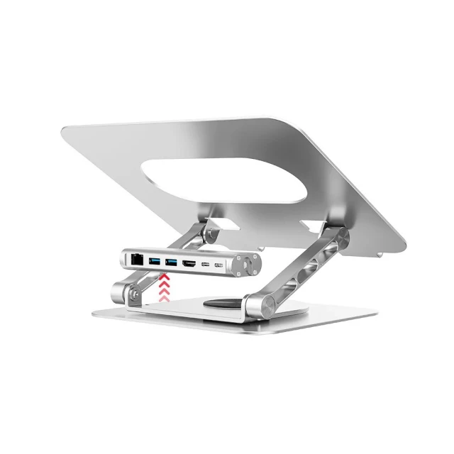 Підставка для ноутбука + Unitek Hub USB-C HDMI 1.4 4K PD 100 Вт (4894160053633)