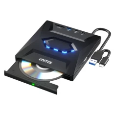 Зовнішній Unitek DVD/CD привід USB 5 Gbps з хабом та кардрідером SD (4894160054401)