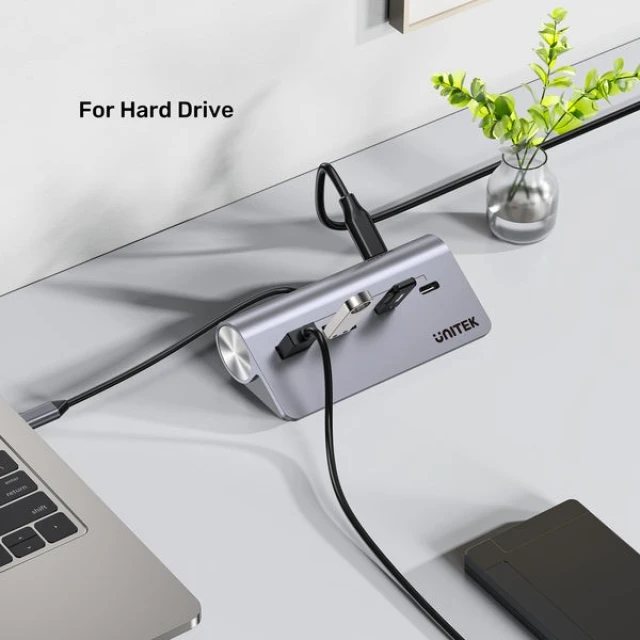 USB-хаб алюмінієвий Unitek USB-A/C 2x USB-A 2x USB-C 5 Gbps (4894160058546)