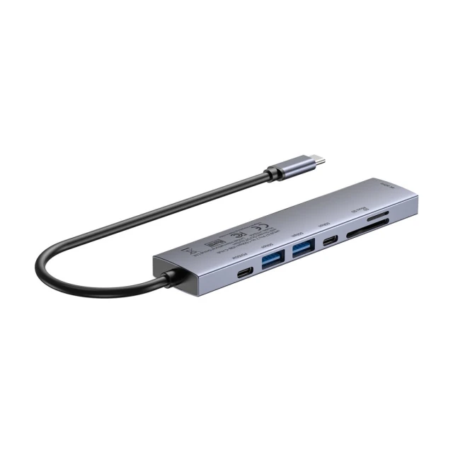 USB-хаб Unitek USB-C 7в1 PD 100 Вт HDMI 2.0 з кнопкою ON/OFF (4894160059444)