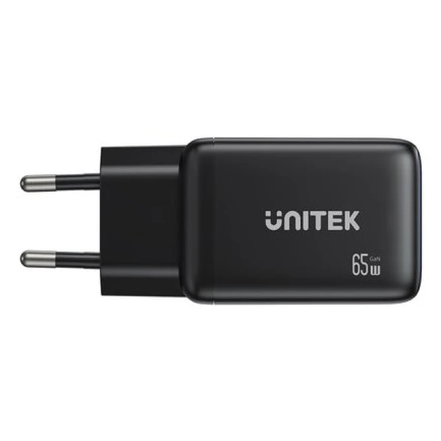 Мережевий зарядний пристрій Unitek GaN 65 Вт 2x USB-C USB-A PD Black (4894160060310)