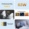 Мережевий зарядний пристрій Unitek GaN 65 Вт 2x USB-C USB-A PD Black (4894160060310)