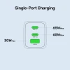 Мережевий зарядний пристрій Unitek GaN 65 Вт 2x USB-C USB-A PD Black (4894160060310)